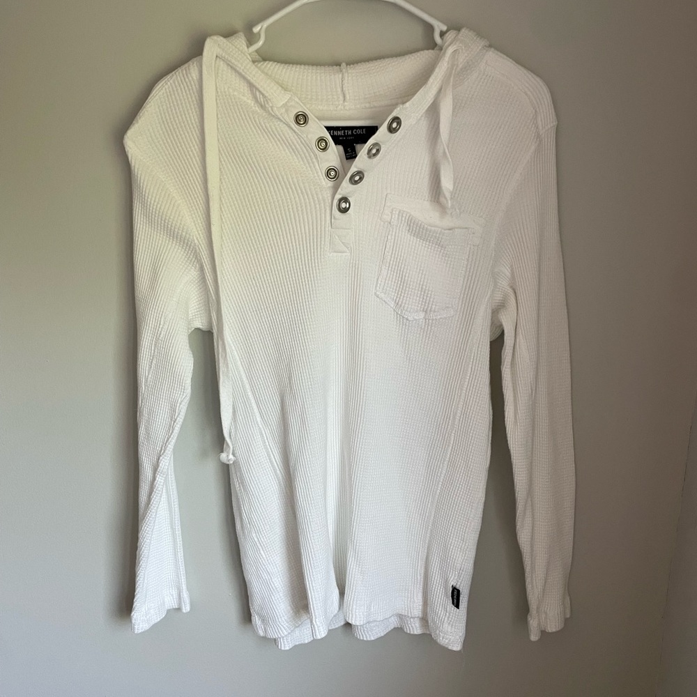 White Kenneth Cole Pull Over Hoodie